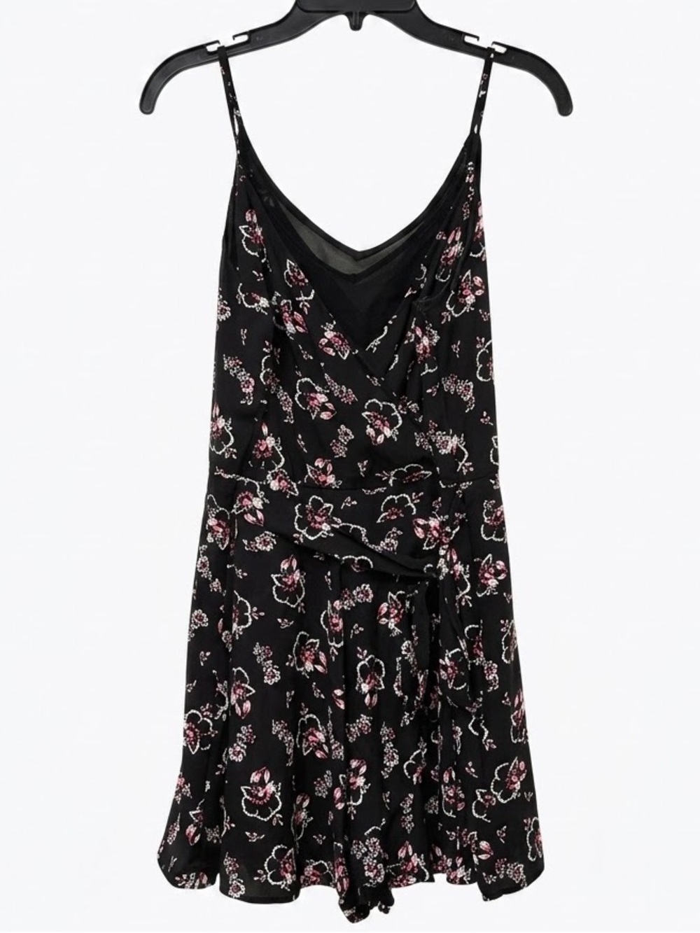 Express Black Mini romper with Pink Floral Print